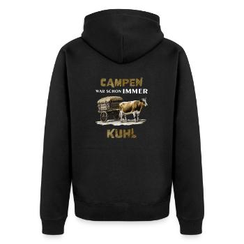 LE CAMPING EN CHARIOT À VACHES A TOUJOURS ÉTÉ COOL - Veste à capuche bio Premium Unisexe - noir - Dos - Nico (187cm)