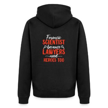 Forensic Scientist Pathologist Funny Evidence - Unisex Premium Organic Zip Hoodie - black - Back - Nico (187cm)
