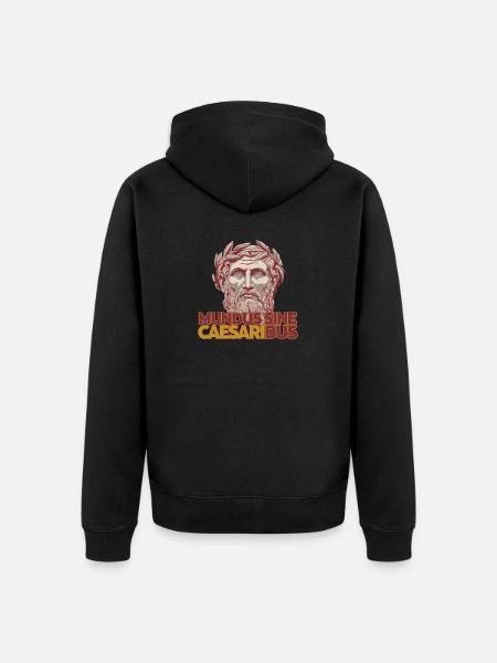 Mundus Sine Caesaribus Quote Latin - Unisex Premium Organic Zip Hoodie - black