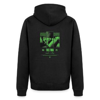 Rotäugiger Laubfrosch Regenwald Amphibie - Unisex Premium Bio Zip Hoodie - Schwarz - Hinten - Nico (187cm)