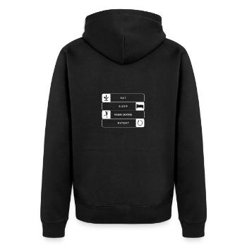 Eat Sleep Figure Skating Repeat Eiskunstlauf Hobby - Unisex Premium Bio Zip Hoodie - Schwarz - Hinten - Nico (187cm)