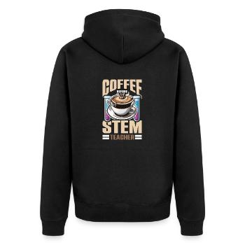 STEM Teacher Coffee Data Analysis Coffee Lover - Unisex Premium Bio Zip Hoodie - Schwarz - Hinten - Nico (187cm)
