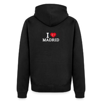 J’aime Madrid Cool J’aime le mauvais drapeau Jeu de mots turc - Veste à capuche bio Premium Unisexe - noir - Dos - Nico (187cm)
