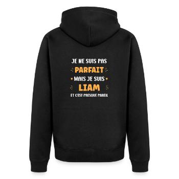 Liam - Veste à capuche bio Premium Unisexe - noir - Dos - Nico (187cm)