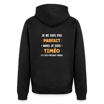 Timo - Veste à capuche bio Premium Unisexe - noir - Dos - Nico (187cm)
