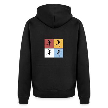 Quadrate Figure Skating Eiskunstlauf Sport Hobby - Unisex Premium Bio Zip Hoodie - Schwarz - Hinten - Nico (187cm)