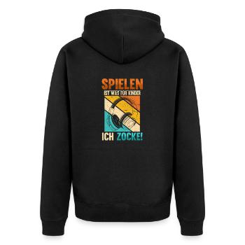 Spielen Ist Was Für Kinder Ich Zocke Gamer - Unisex Premium Bio Zip Hoodie - Schwarz - Hinten - Nico (187cm)