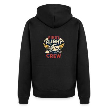 First time flying Travel Memory Sky - Unisex Premium Organic Zip Hoodie - black - Back - Nico (187cm)