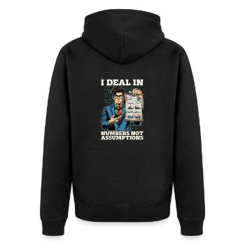 Statistician I Deal In Numbers Data Scientist - Unisex Premium Bio Zip Hoodie - Schwarz - Hinten - Nico (187cm)