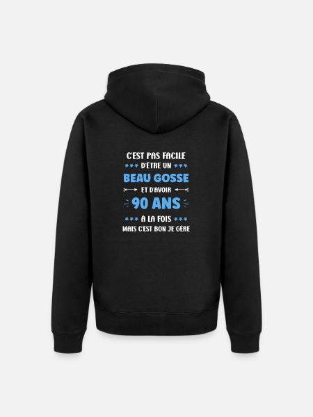90 ANS - Veste à capuche bio Premium Unisexe - noir