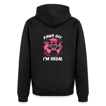Lustige niedliche wilde Waschbär Meme - Unisex Premium Bio Zip Hoodie - Schwarz - Hinten - Nico (187cm)