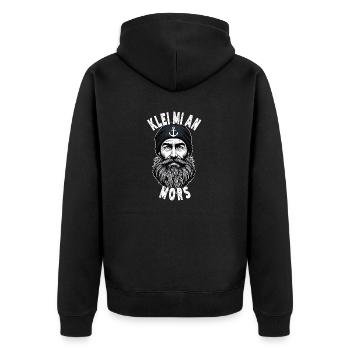 East Frisian North Sea Seaman Klei Mi An Mors - Unisex Premium Organic Zip Hoodie - black - Back - Nico (187cm)
