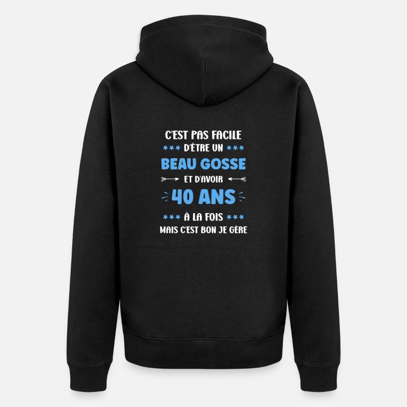 40 ANS - Veste à capuche bio Premium Unisexe - noir