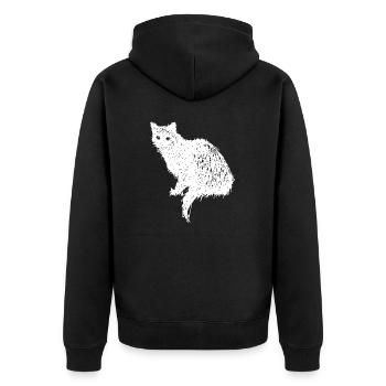 Chat vintage effrayant – Halloween - Veste à capuche bio Premium Unisexe - noir - Dos - Nico (187cm)