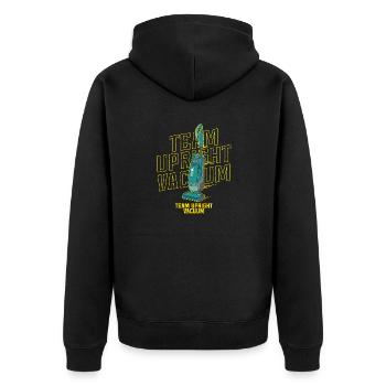 Vacuuming Household Team Upright Vacuum - Unisex Premium Organic Zip Hoodie - black - Back - Nico (187cm)