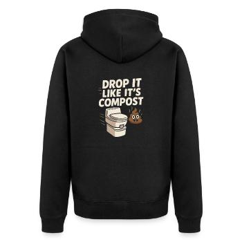 Komposttoilette Life Eco Humor Off Grid Badezimmer - Unisex Premium Bio Zip Hoodie - Schwarz - Hinten - Nico (187cm)