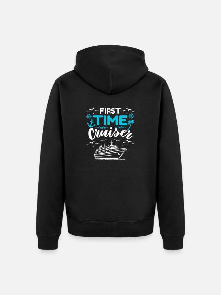 First Cruise Saying Cruise Fan - Unisex Premium Organic Zip Hoodie - black