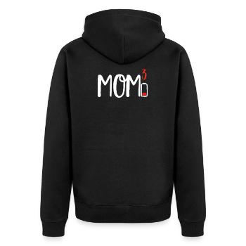 Maman de Trois 3 Cubed design Low Battery Cadeau pour - Veste à capuche bio Premium Unisexe - noir - Dos - Nico (187cm)