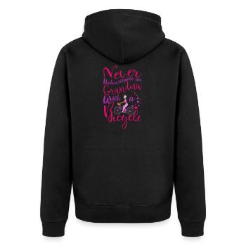 Ne sous-estimez jamais une grand-mère avec un vélo cool - Veste à capuche bio Premium Unisexe - noir - Dos - Nico (187cm)