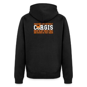 Corgi Chien Corgi - Veste à capuche bio Premium Unisexe - noir - Dos - Nico (187cm)