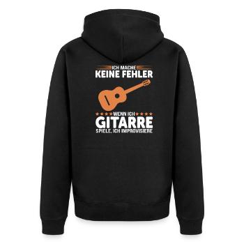 Gitarre Gitarrenspieler Gitarristen Geschenkidee - Unisex Premium Bio Zip Hoodie - Schwarz - Hinten - Nico (187cm)