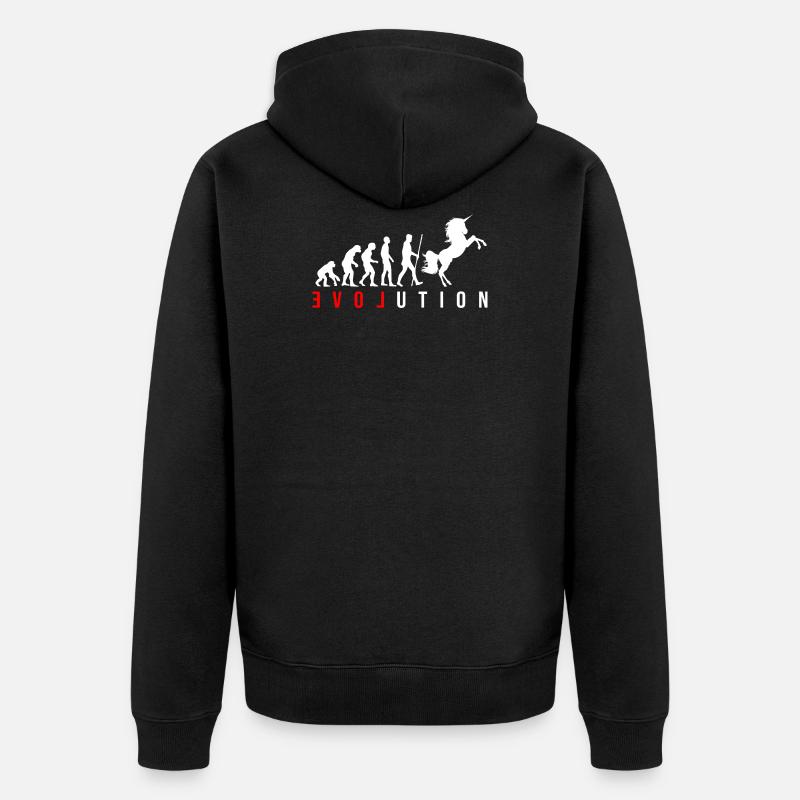 Evolution Licorne - Veste à capuche bio Premium Unisexe - noir