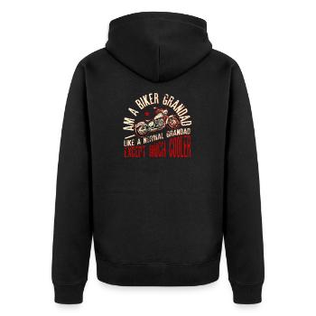 Je suis un motard Grand-père imprimé Drôle cadeau pour cool - Veste à capuche bio Premium Unisexe - noir - Dos - Nico (187cm)