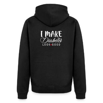 Je fais bien paraître le diabète Insuline diabétique - Veste à capuche bio Premium Unisexe - noir - Dos - Nico (187cm)