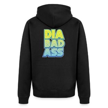 Lustiger Diabetes Diabetiker Insulin - Unisex Premium Bio Zip Hoodie - Schwarz - Hinten - Nico (187cm)
