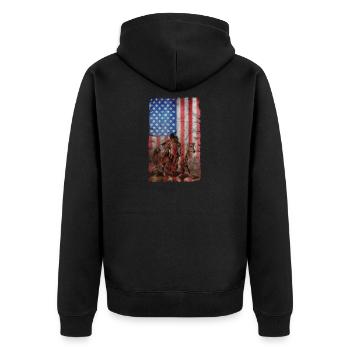 Native American USA Flag - Unisex Premium Organic Zip Hoodie - black - Back - Nico (187cm)