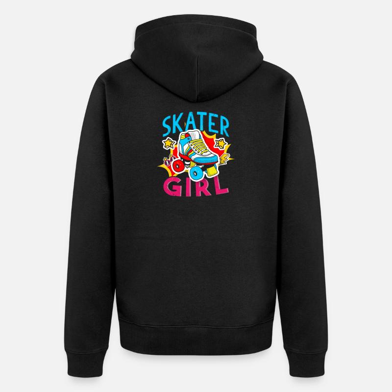 Skater Fille Roller - Veste à capuche bio Premium Unisexe - noir
