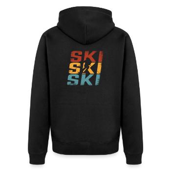 Ski rétro Ski - Veste à capuche bio Premium Unisexe - noir - Dos - Nico (187cm)