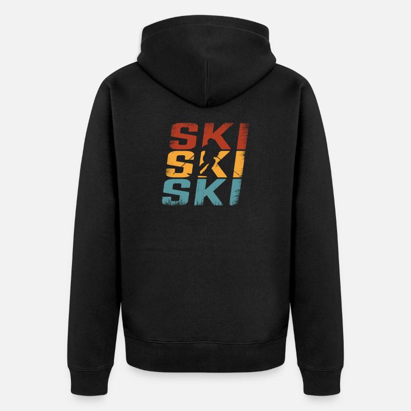 Ski rétro Ski - Veste à capuche bio Premium Unisexe - noir