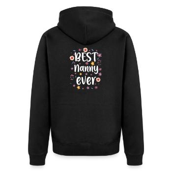 Best Nanny Ever - Unisex Premium Organic Zip Hoodie - black - Back - Nico (187cm)