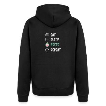 Crypto Bitcoin Metaverse NFT Apparel - Unisex Premium Organic Zip Hoodie - black - Back - Nico (187cm)