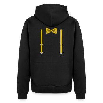 Nœud papillon jaune avec bretelles drôle cadeau de mariage - Veste à capuche bio Premium Unisexe - noir - Dos - Nico (187cm)
