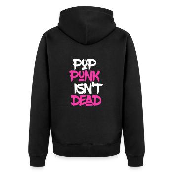 Pop Punk ist nicht Tot - Pop Punk isn't dead - Unisex Premium Bio Zip Hoodie - Schwarz - Hinten - Nico (187cm)