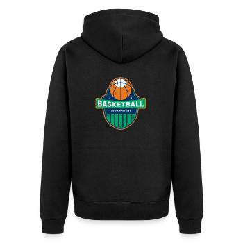 BASKETBALL DUNKING SLAM DUNK TOURNAMENT TEAM MOTIF - Unisex Premium Organic Zip Hoodie - black - Back - Nico (187cm)