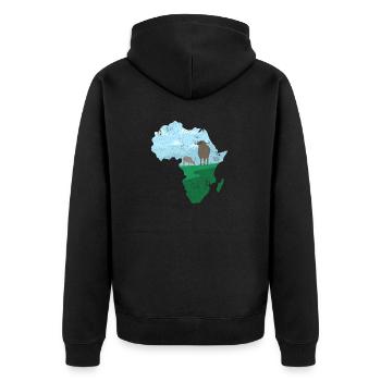 SOUTH AFRICA SOUTH ANIMALS NATURE LIFE MUSIC MOTIF - Unisex Premium Organic Zip Hoodie - black - Back - Nico (187cm)