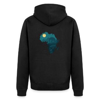 SOUTH AFRICA SOUTH ANIMALS NATURE COLORS AFRICA MOTIFS - Unisex Premium Organic Zip Hoodie - black - Back - Nico (187cm)