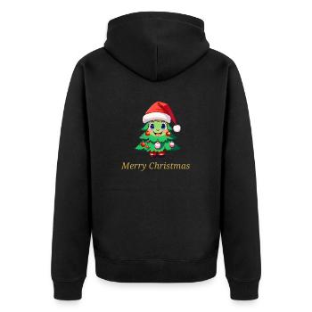 Merry Christmas - Unisex Premium Organic Zip Hoodie - black - Back - Nico (187cm)