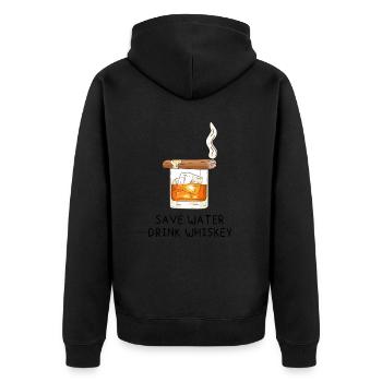 économiser l’eau boire du whisky - amateurs de whisky - Veste à capuche bio Premium Unisexe - noir - Dos - Nico (187cm)