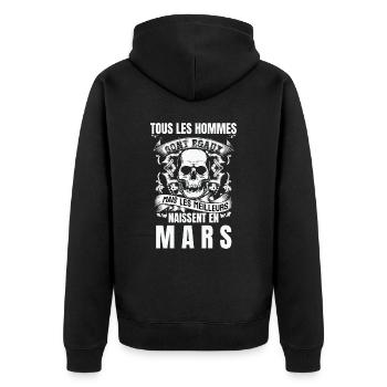 les meilleurs naissent en mars - Veste à capuche bio Premium Unisexe - noir - Dos - Nico (187cm)
