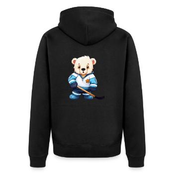 Pug with Watermelon, Fruity Dog Design - Unisex Premium Organic Zip Hoodie - black - Back - Nico (187cm)