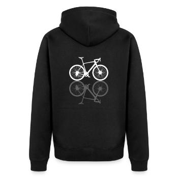 Gravel MTB Bike Sport Leisure Hobby Road Bike Wh - Unisex Premium Organic Zip Hoodie - black - Back - Nico (187cm)