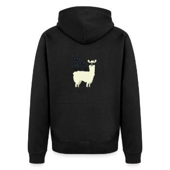 No Problama Lama Lustiger Spruch Alpaka Geschenk - Unisex Premium Bio Zip Hoodie - Schwarz - Hinten - Nico (187cm)