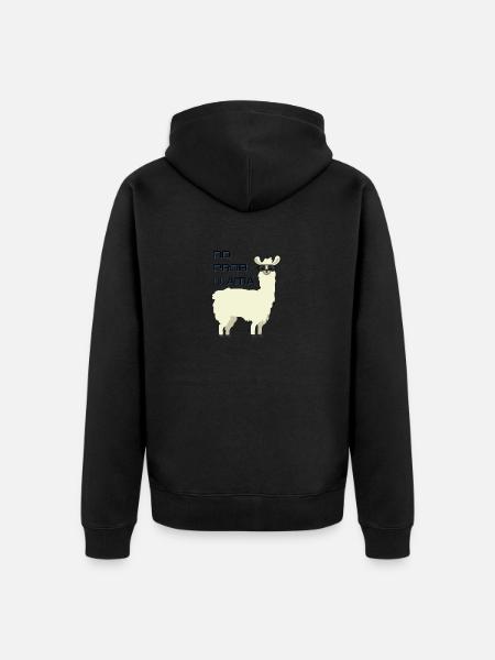 Ingen Problama Lama sjov siger Alpaca Gave - Premium økologisk unisex-hættejakke - sort