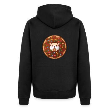 Donut Hamster by moodrush - Unisex Premium Organic Zip Hoodie - black - Back - Nico (187cm)