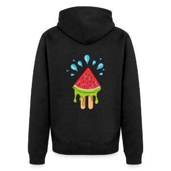 Pastèque Popsicle Fruits d’été sucrés - Veste à capuche bio Premium Unisexe - noir - Dos - Nico (187cm)