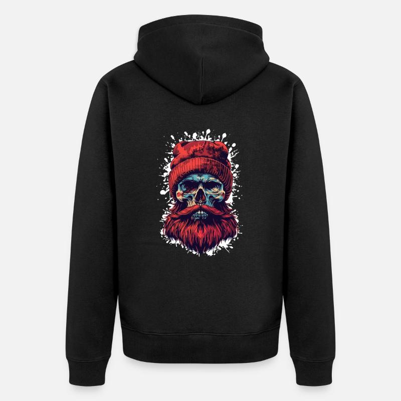 Bûcheron Crâne Bûcheron - Veste à capuche bio Premium Unisexe - noir